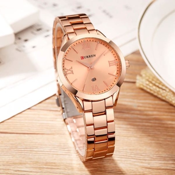Reloj de Mujer Metálico Curren 9007 Rosado con Fechador