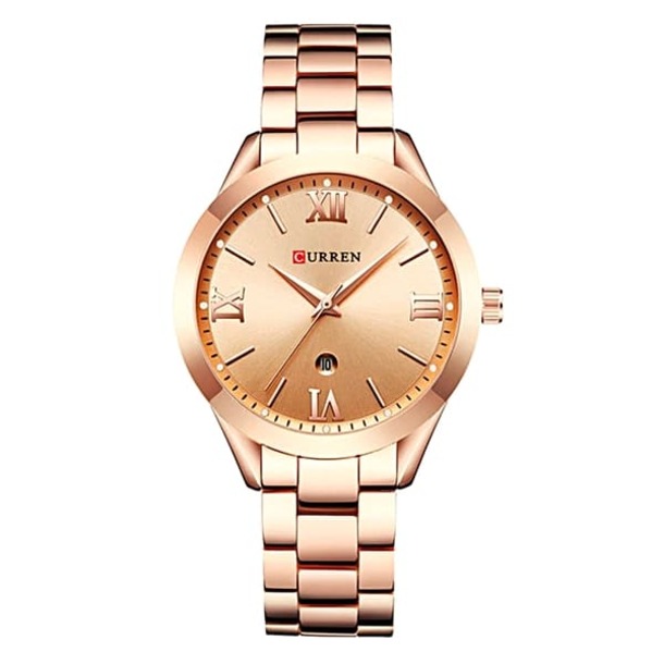 Reloj de Mujer Metálico Curren 9007 Rosado con Fechador