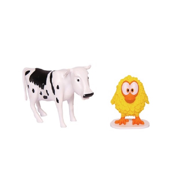Granja de Zenon Blister de 2 figuras Coleccionables Vaca Lola y Pollito