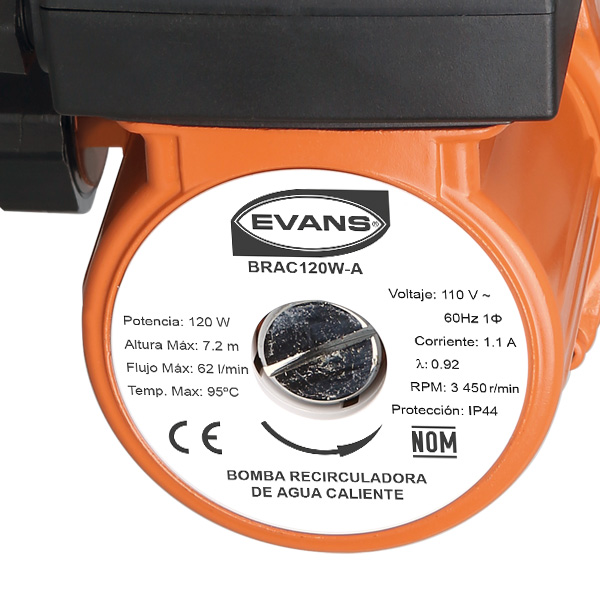 Recirculadora de Agua Caliente 120 W con Termostato automatizador.