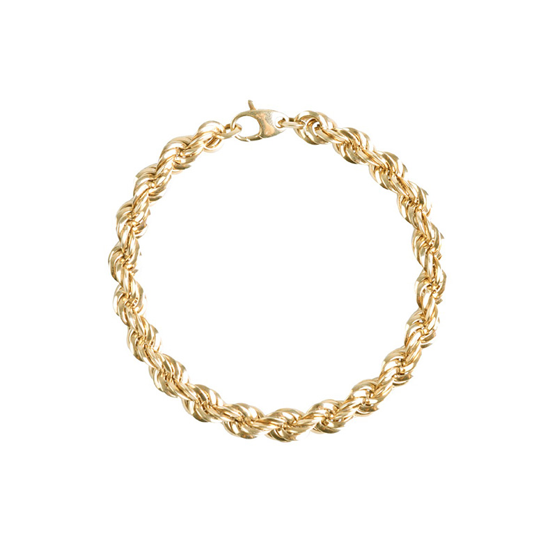 Esclava Pulso Tejido Torsal Español Hueco VAROURO Oro 10k + Estuche