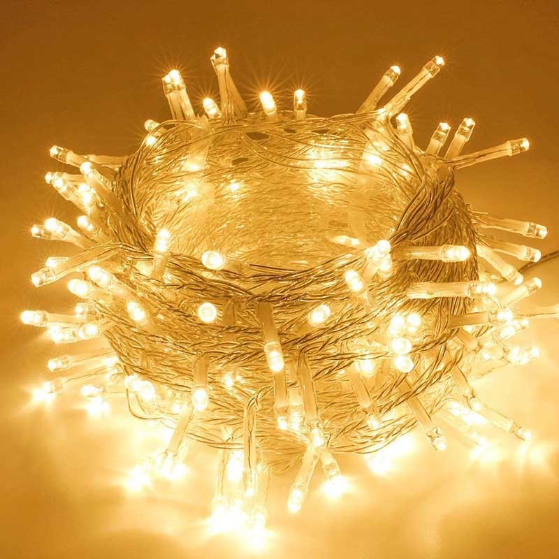 Cadena de Luces, Serie Navideña 500 Luces LED 25 Metros, 6Modos de Luz Decorativas para Uso en Boda, Fiestas, Cumpleaños, Navidad, Halloween (Cálida)