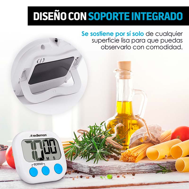 Temporizador Digital de Cocina Pantalla LCD Timer Redlemon.