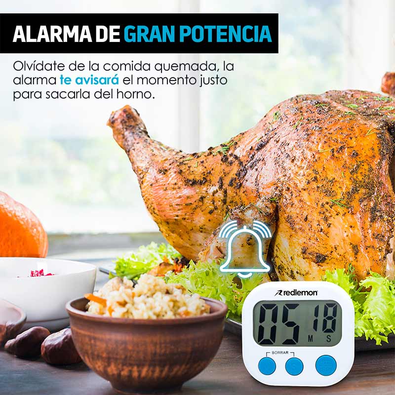 Temporizador Digital de Cocina Pantalla LCD Timer Redlemon.