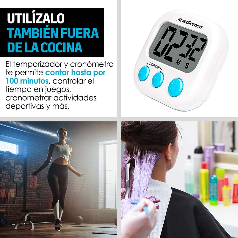 Temporizador Digital de Cocina Pantalla LCD Timer Redlemon.