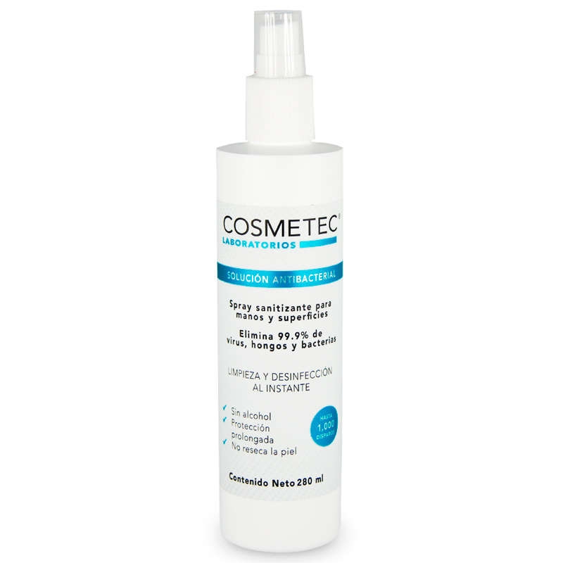 Cosmetec Spray Solución Desinfectante Sanitizante Para Manos y Superficies