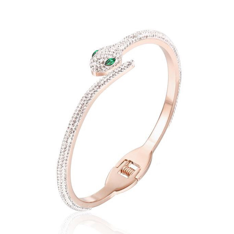 Pulsera Brazalete Víbora Serpiente Amor Corazón Swarovski Elements