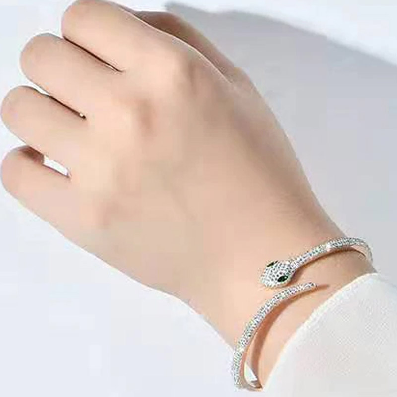 Pulsera Brazalete Víbora Serpiente Amor Corazón Swarovski Elements