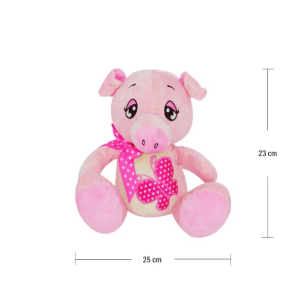 Alcancia de Puerquito Con Moño de Peluche