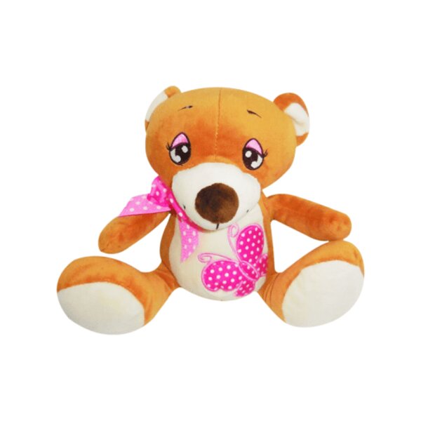 Alcancía de Oso Con Moño de Peluche