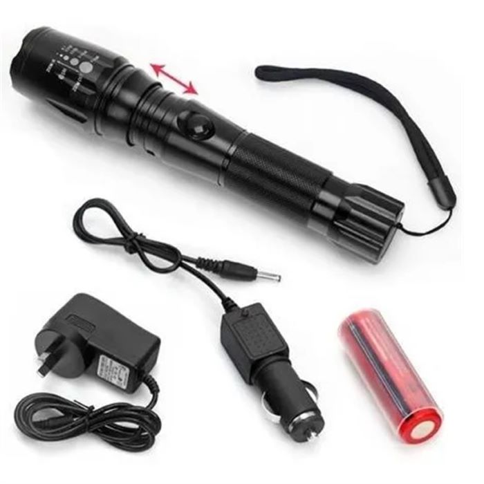 Lampara Táctica T6 Recargable 10000 Lumenes Doble Cargador