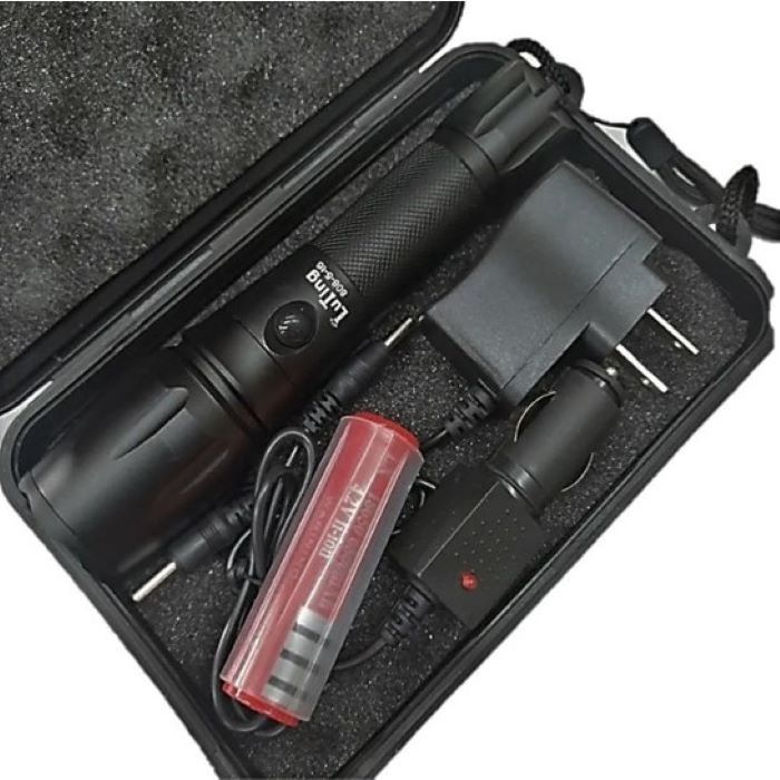 Lampara Táctica T6 Recargable 10000 Lumenes Doble Cargador
