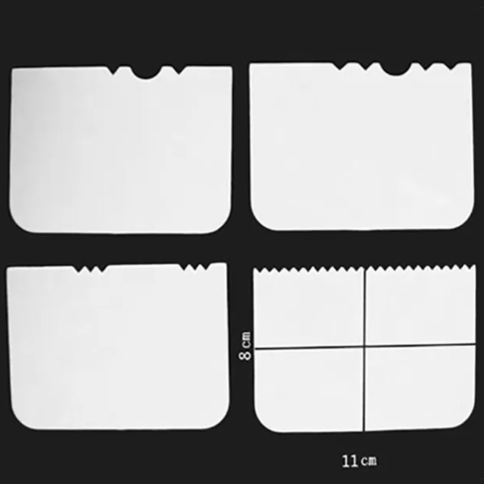 Aleissi 4 Peines Alisadores  Raspa o Marcadores de Pastel para Reposteria.