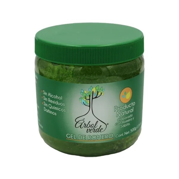 Gel Romero Orgánico Árbol Verde 500gr Fragancia Sin Alcohol
