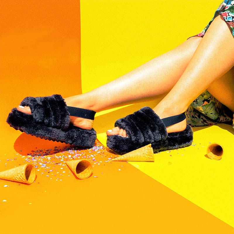 Sandalia De Peluche Super Comoda Para Dama De Moda Con Resorte De 1ra Calidad Lolly Pop