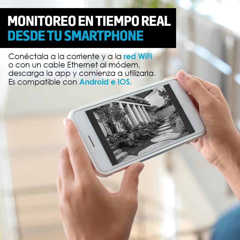 REDLEMON Cámara de Seguridad para Exteriores WiFi IP, High Definition, Contra Agua, Detección de Movimiento, Resolución 1280x720P