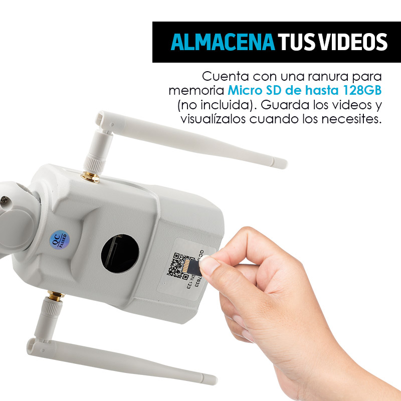 REDLEMON Cámara de Seguridad para Exteriores WiFi IP, High Definition, Contra Agua, Detección de Movimiento, Resolución 1280x720P