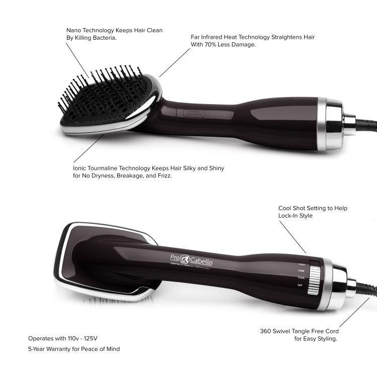 Cepillo Secador De Aire Black 3-en-1 Blower Brush Procabello