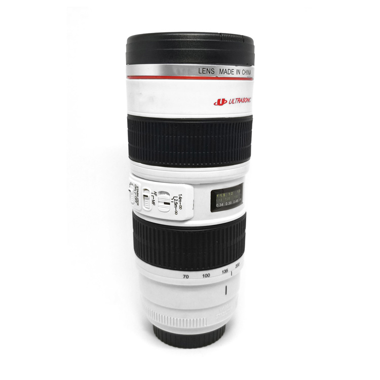 FASHION ELECTRONICS Termo Taza  en Forma de Lente de Cámara de Acero Inoxidable Mod 70-200 Blanco