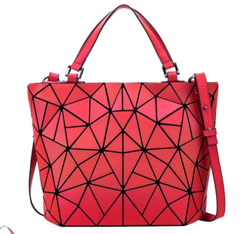BOLSA TORNASOL, Unity Roja, HOLOGRAFICA, GEOMETRICA, LUMINOSA PARA DAMA