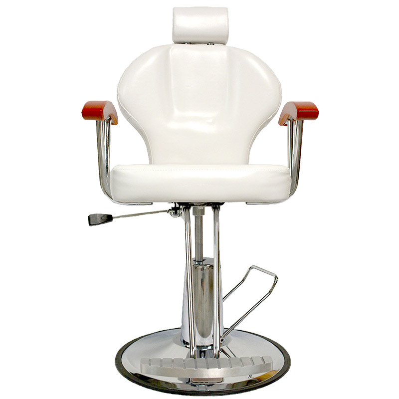 Silla Barberia Hidraulico12 Niveles Altura Silla Reclinable Giratorio Madera Blanco