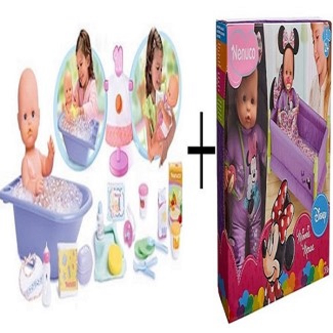 Paquete Nenuco Baúl Bañera y Hora De Dormir Minnie Mouse
