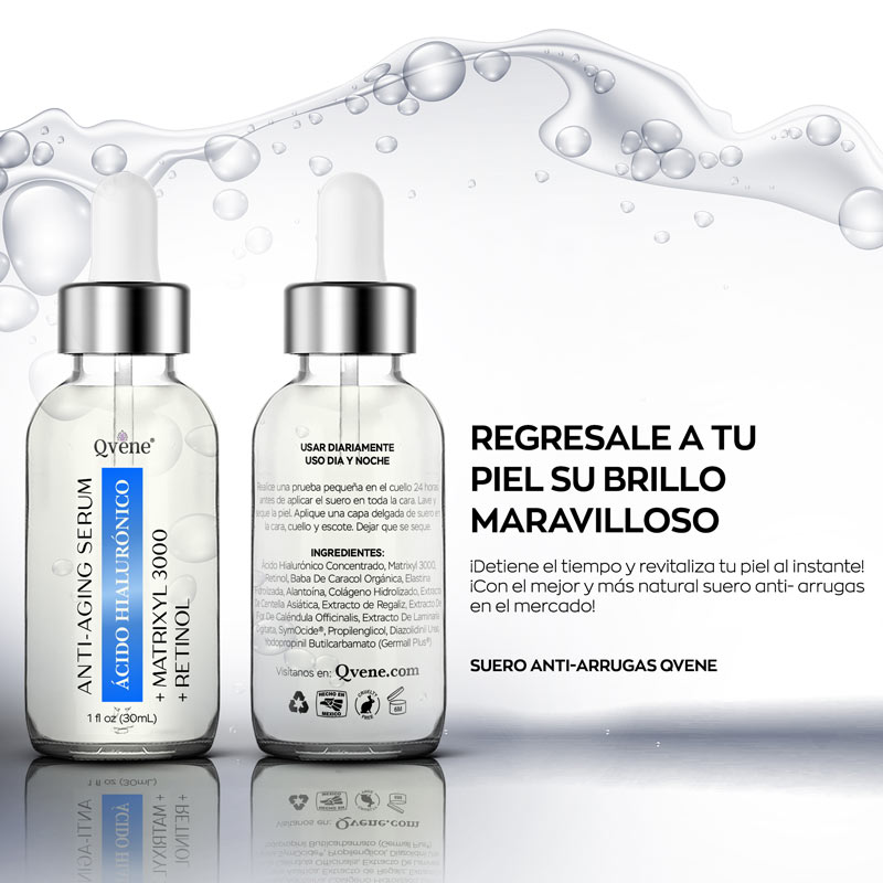 QVENE SERUM ACIDO HIALURÓNICO PURO AL 3% + MATRIXYL AL 2% + RETINOL AL 1% - 30ML