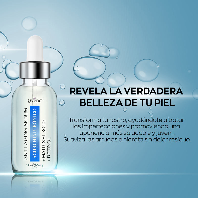 QVENE SERUM ACIDO HIALURÓNICO PURO AL 3% + MATRIXYL AL 2% + RETINOL AL 1% - 30ML