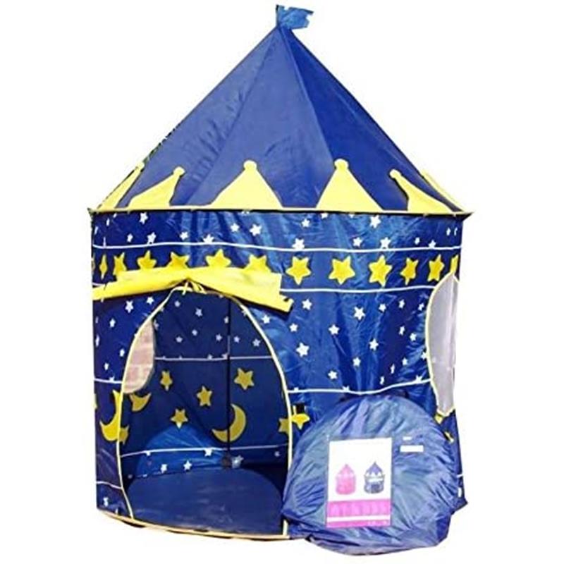 Casita Para Niños, Casa De Campaña, Fácil De Armar Corona Azul