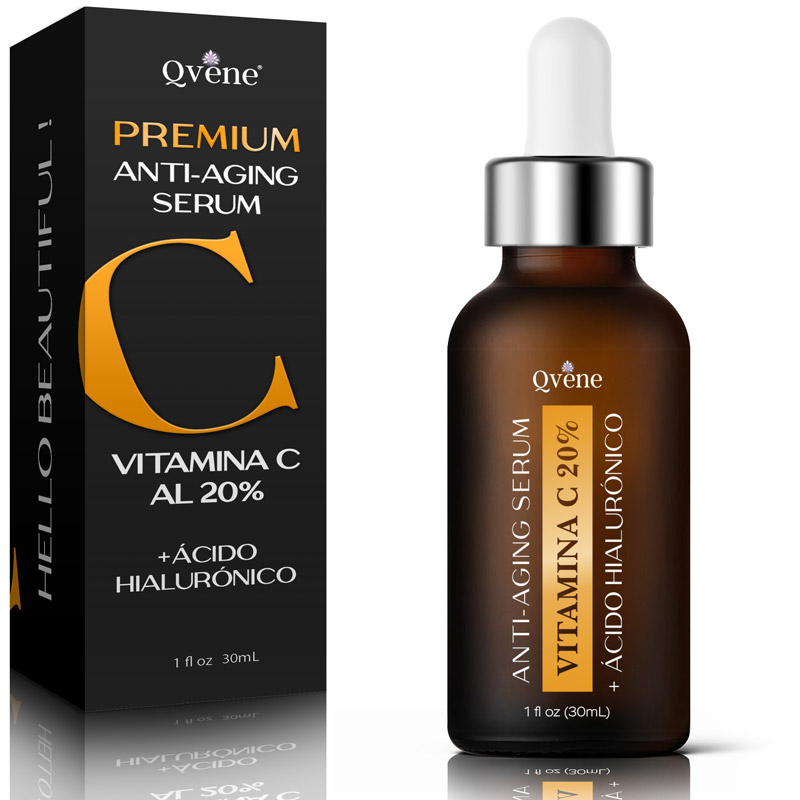 QVENE SERUM VITAMINA C AL 20% + ACIDO HIALURÓNICO AL 1.5% -SERUM FACIAL - 30ML