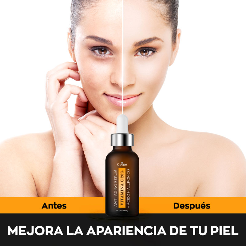 QVENE SERUM VITAMINA C AL 20% + ACIDO HIALURÓNICO AL 1.5% -SERUM FACIAL - 30ML