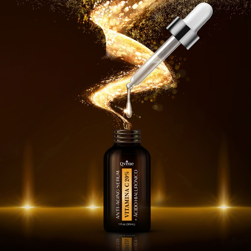 QVENE SERUM VITAMINA C AL 20% + ACIDO HIALURÓNICO AL 1.5% -SERUM FACIAL - 30ML