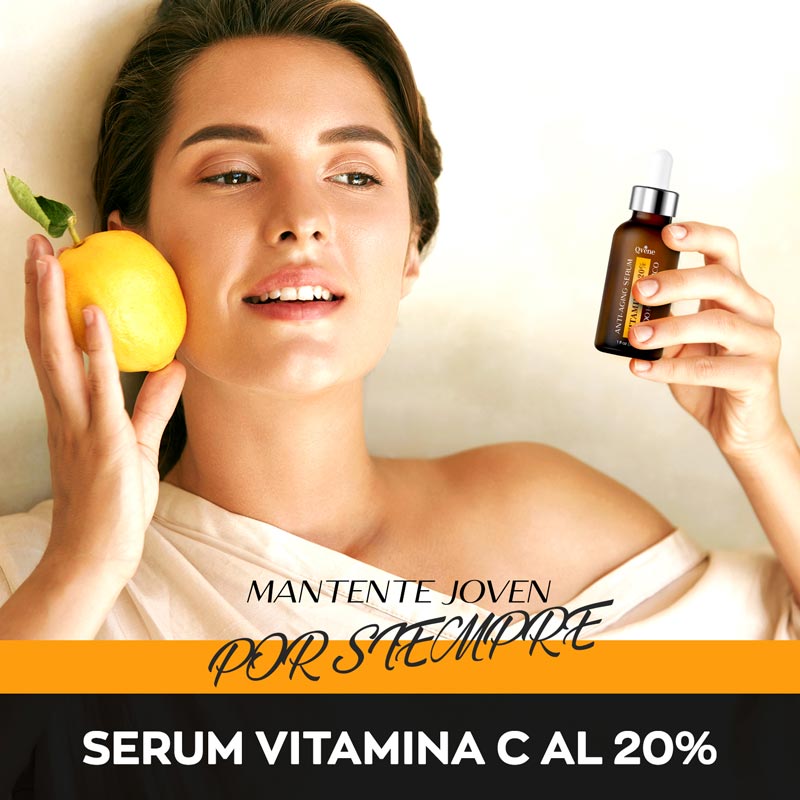 QVENE SERUM VITAMINA C AL 20% + ACIDO HIALURÓNICO AL 1.5% -SERUM FACIAL - 30ML