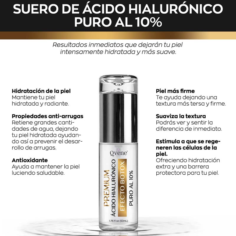 QVENE SERUM ACIDO HIALURONICO AL 10% PURO, EFECTO BOTOX 50ml / 1.76oz