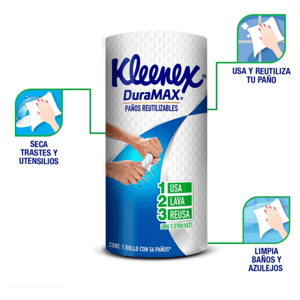 Kleenex Servitoalla Duramax Toallas Reutilizables 56 Paños Toallitas de Cocina