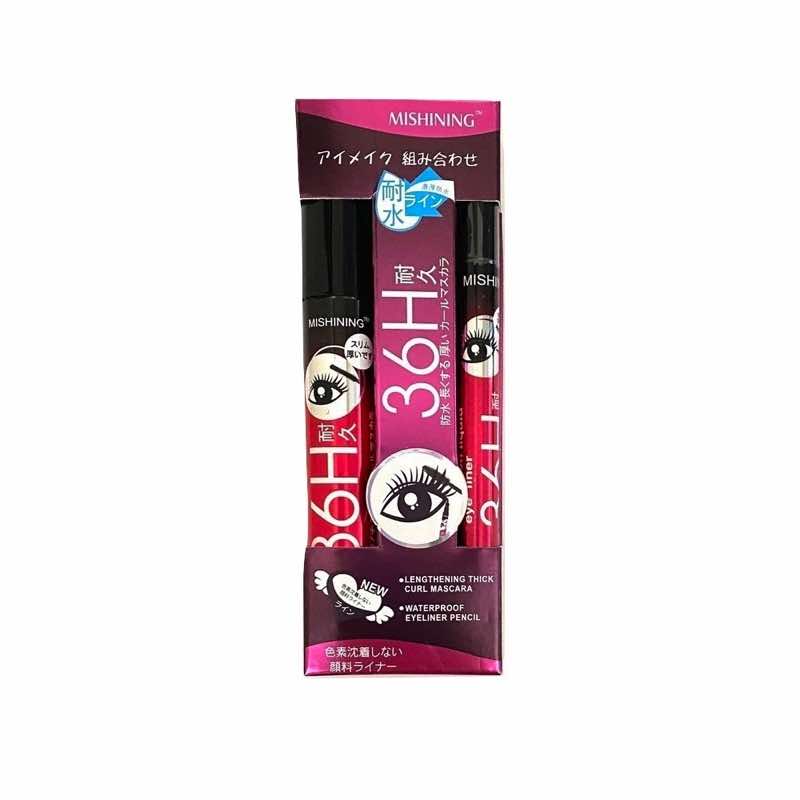 Paquete Máscara de Pestañas Rimel 36h + Delineador 36h Líquido Negro