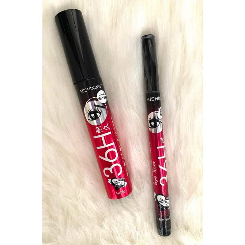 Paquete Máscara de Pestañas Rimel 36h + Delineador 36h Líquido Negro