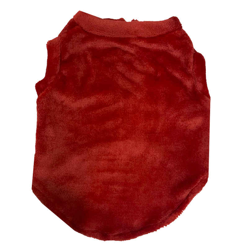 Ropa Para Mascotas (Perros) Chaleco de Felpa Rojo Talla M