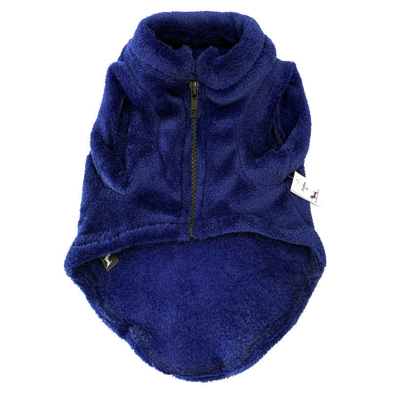 Ropa Para Mascotas (Perros) Chaleco de Felpa Azul Talla S