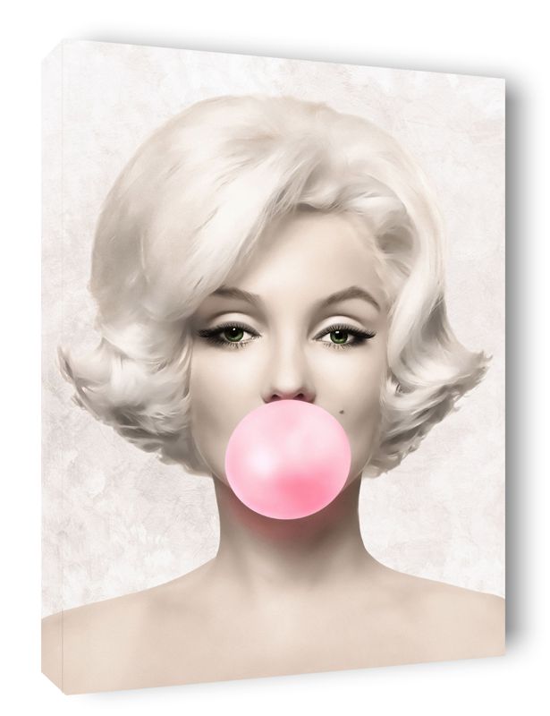 Cuadro Decorativo Canvas Set Marilyn Monroe y Audrey Hepburn con chicle