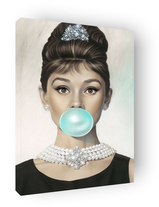 Cuadro Decorativo Canvas Audrey Hepburn con chicle