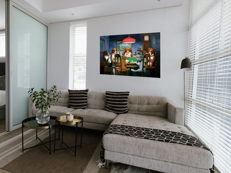 Cuadro Decorativo Canvas Perros jugando Poker de  Cassius Marcellus Coolidge