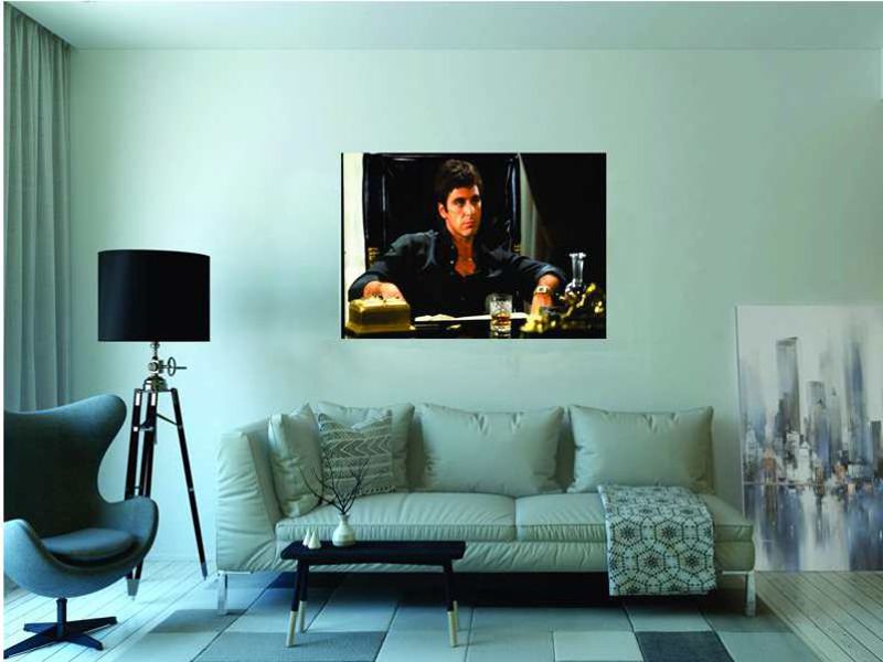 Cuadro Decorativo Canvas Scarface Tony Montana, cara cortada.