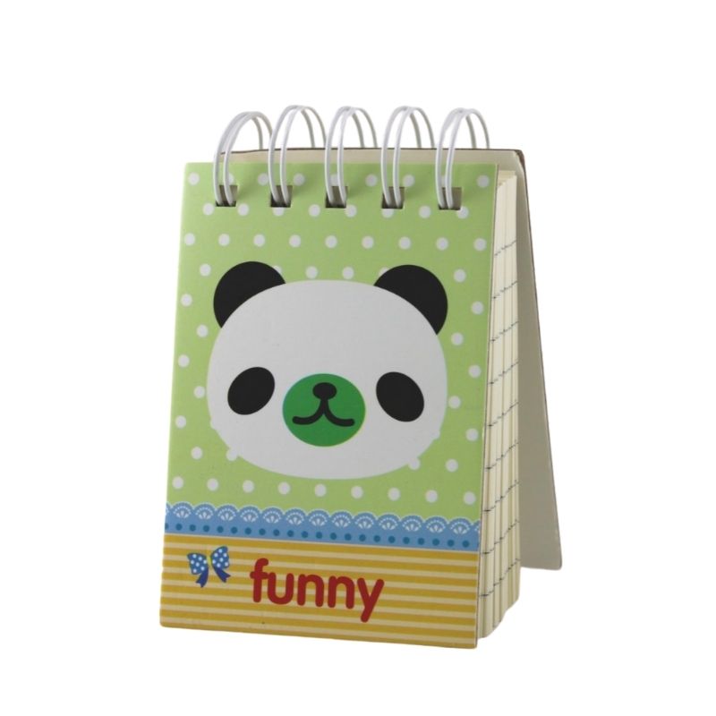 Pack 4 Mini Libretas de Notas Diseño Animalitos, LBP, Gato, Oso, Panda, 10cm (4in) -Colores