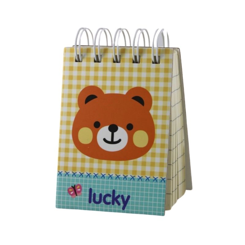 Pack 4 Mini Libretas de Notas Diseño Animalitos, LBP, Gato, Oso, Panda, 10cm (4in) -Colores