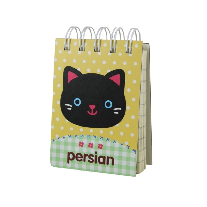 Pack 4 Mini Libretas de Notas Diseño Animalitos, LBP, Gato, Oso, Panda, 10cm (4in) -Colores