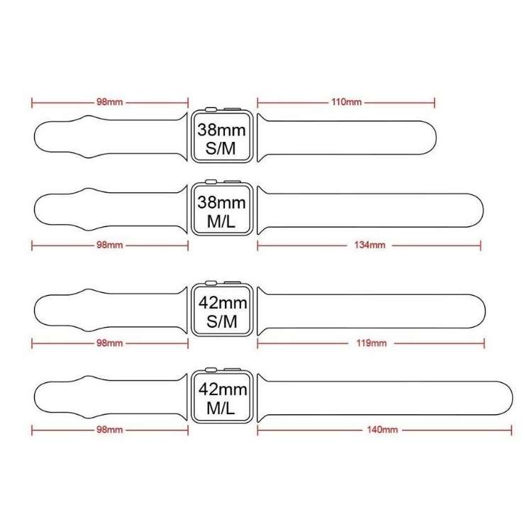 Correa Silicon Apple Watch 1, 2, 3, 4, 5, 6 Y SE talla 38 40 42 44 mm