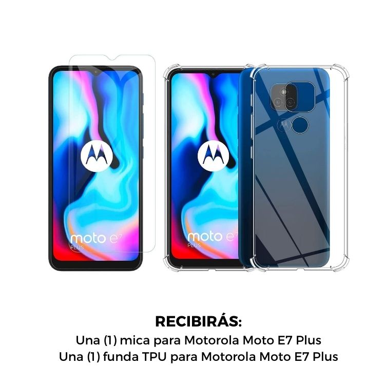 Mica + Funda Motorola Moto E7 Plus Contra Golpes