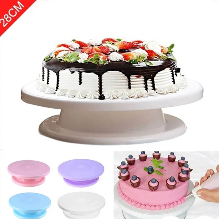 Aleissi Base Soporte Giratoria para Decorar Pasteles Tarta Torta Reposteria Fondant Cocina (Blanco)