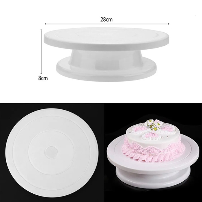 Aleissi Base Soporte Giratoria para Decorar Pasteles Tarta Torta Reposteria Fondant Cocina (Blanco)